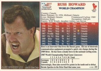 1993 Ice Hot International #33 Russ Howard Back